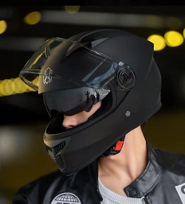 moto satış: Kaska Endirimlə 35-azn Tam üzlü motosiklet dəbilqəsi mat qara Ünvan Q — 5