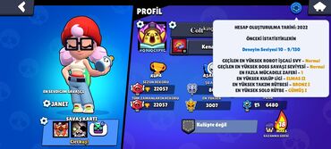 islenmis soyuducu aliram: Brawl stars hesabi 
22000 kupa 63 karakter
200+kostüm
🤩😘😍🥰