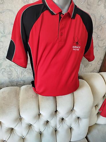 Kişi geyimləri: Redback Golf Club polo köynəyi - Rəng: qırmızı, qara və boz detallı - — 2