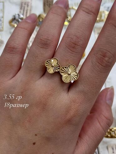 Кольца: Кольцо, Коктейльное, Проба 585, Женские, Без вставки, Новый — 38