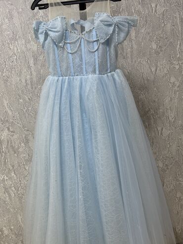 Платья: Детское платье, цвет - Голубой, Б/у — 1