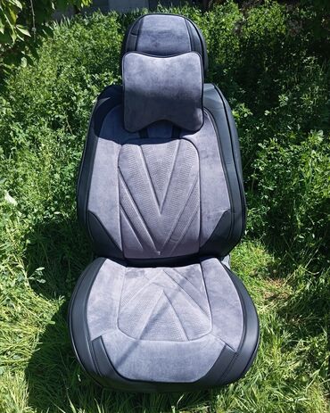 чехлы кожаные на авто: Чехлы Экокожа, С подушкой, цвет - Черный, Universal Seat cover