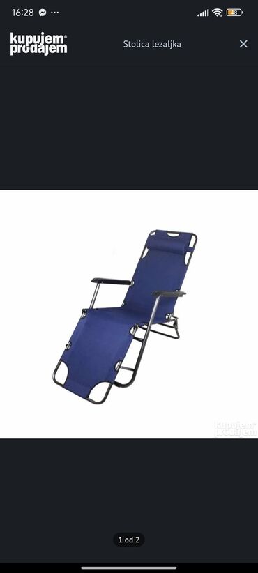tempo aluminijumske stolice: Chair for garden, Metal, color - Blue