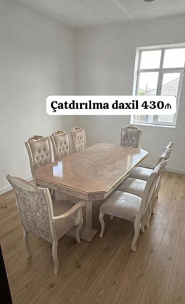 Qonaq otağı üçün, İşlənmiş, Oval masa, 8 stul