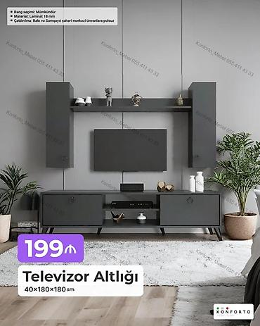Ev və bağ: Televizor altlığı və divar rəfli modul dəst Ölçü: 40×180×180 sm — 1