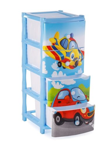 мебель для коридора: Комод пластиковый детский "Самолет" elf-440, 4-х секционный с