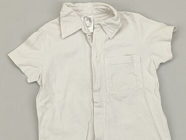 Koszule: Koszula 4-5 lat, stan - Zadowalający, wzór - Jednolity kolor, kolor - Biały
