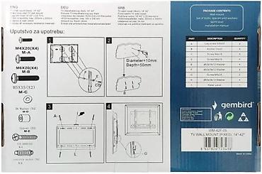 Aksesoari za TV i video: Fiksni nosač za TV – Gembird WM-42F-05 - Zidni nosač za ravne — 5