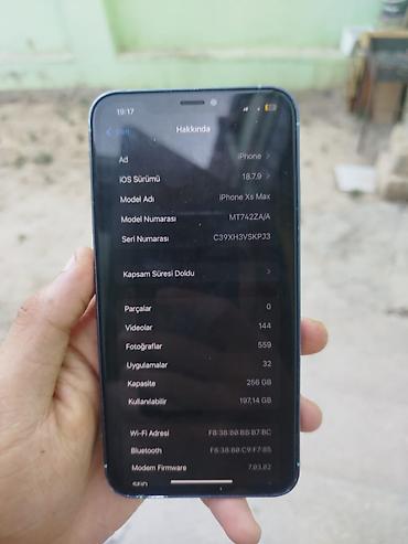 xs 256: IPhone Xs Max, 256 GB, Mavi, Barmaq izi, Face ID — 2