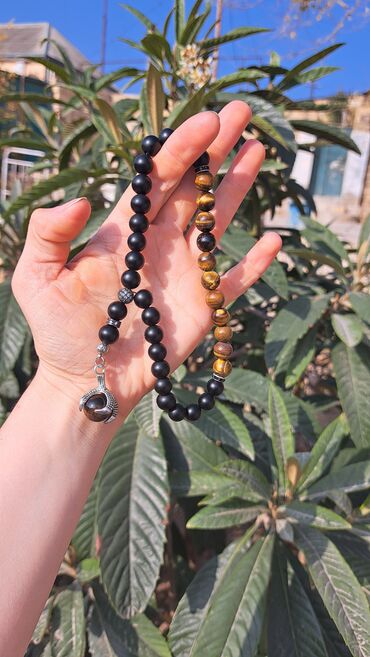 Təsbehlər: Təbii daşlardan hazırlanmış tesbih - Material: şəffaf-qonur tonlarda — 11
