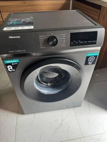 mətbəx sobası: Paltaryuyan maşın Hisense, 8 kq, Avtomat, Qurutmasız, Kredit yoxdur