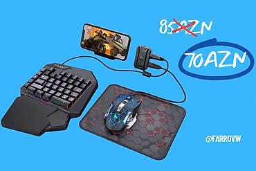 pubg pult: Mobil Oyun Klaviatura/Siçan Dəsti + Konverter+Cihaz holderi+Siçan — 1