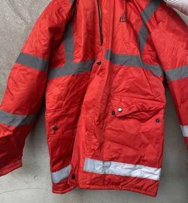 Kombinezonlar: Qırmızı rəngli iş geyimi dəsti – kombinezon və qışlıq iş gödəkçəsi - — 9