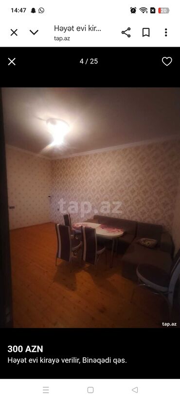 Uzunmüddətli kirayə evlər: 60 kv. m, 2 otaqlı, İnternet, Telefon, Qaz — 23