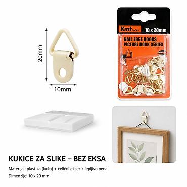 KMT Srednji trougaoni 9368632 Praktičan set kuka za kačenje slika bez