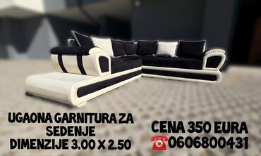 Ugaone garniture: Ugaona garnitura za sedenje Ugaona je od eko koze kombinacijom — 6