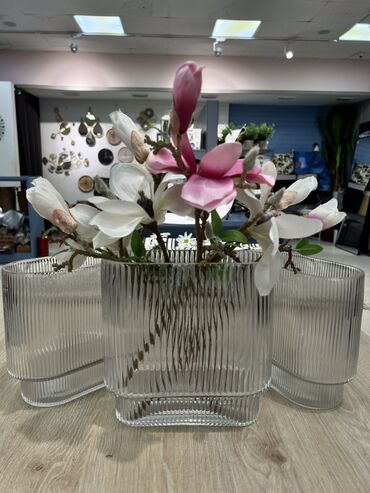 ваза прозрачная: Ребристые вазы