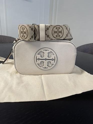 tory bruc: Tory Burch çiyin/çarpaz çanta - Material: toxumalı dəri - Rəng: açıq — 2
