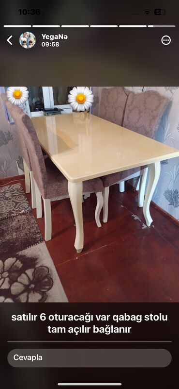кухонный стол и стулья: Для гостиной, Раскладной, 6 стульев