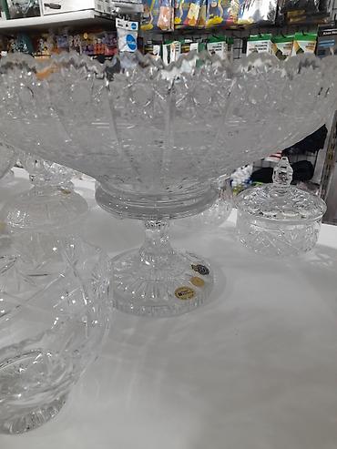 kasa: Kristal ayaqlı meyvə qabı - Material: yüksək keyfiyyətli kəsimli — 1
