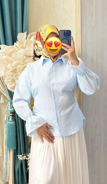 блузки рубашки: Блузка, Классическая модель, В полоску — 4