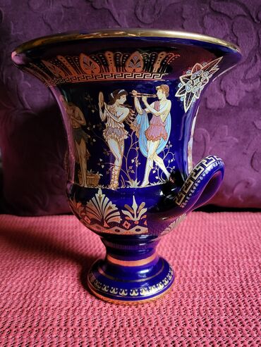 Ostali kućni dekor: Cup,vaza vintaz nov grcki,porcelanski,rucno oslikan 24 kar.zlatom — 6