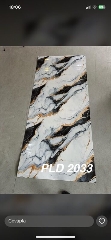 Mərmər effektli PVC panellər: Məhsul: Dekorativ PVC yapışqanlı örtük – mərmər effektli panellər — 7