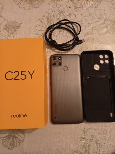 muzkanli centir: Realme C25Y, 128 GB, rəng - Qəhvəyi, Sensor, Face ID, İki sim kartlı