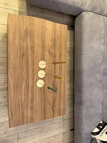 qoz: Mebel: Taxta çay/qəhvə masası - Material: Təbii ağac teksturasını əks — 4