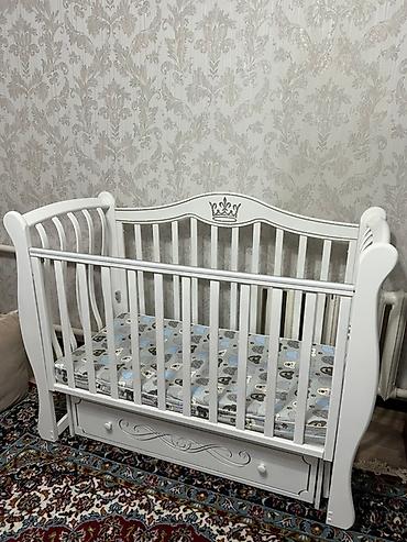 Детская мебель: Люлька, Б/у, Качалка, Дерево, цвет - Белый, Самовывоз — 5