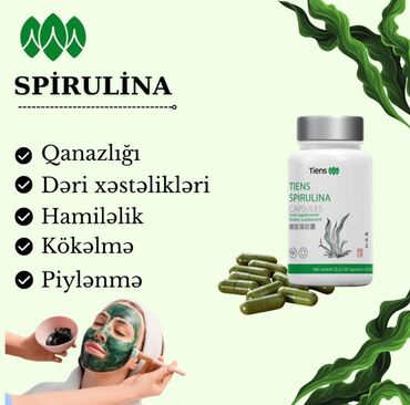 королевский боб для похудения оригинал: Tiens Spirulina kapsulları - Brend: Tiens - Məhsul forması: kapsul -