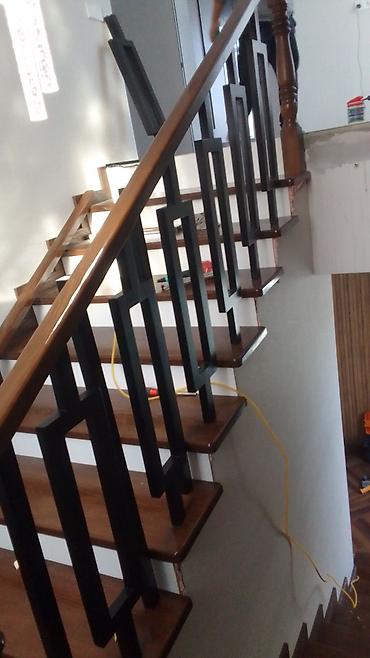 Обшивка лестниц: Лестница заказ алабыз Кара жыгач сосна шпон фонерадан — 13