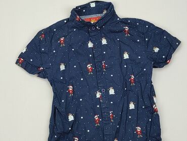 Koszule: Koszula 4-5 lat, stan - Bardzo dobry, wzór - Print, kolor - Niebieski