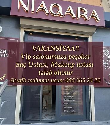 salon ucun reklamlar: Qadın saç ustası tələb olunur, Faiz — 1