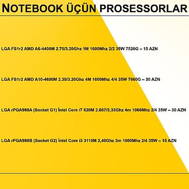 Prosessorlar: Prosessorlar Notebook üçün Prosessorlar ⭐LGA FS1r2 AMD A6-4400M — 3