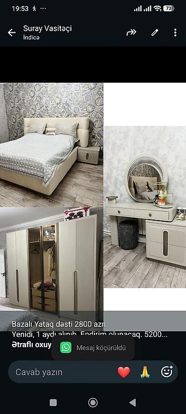 Bazalı Yataq dəsti 2800 azn Yenidi, 1 aydı alınıb. Endirim olunacaq