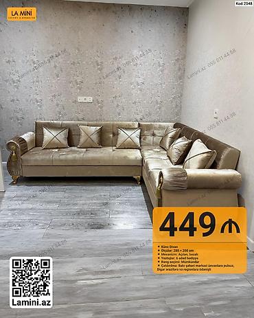 Künc divan – Kod: 2548 - Ölçülər: 280 × 200 sm - Mexanizm: Açılan