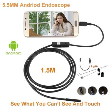 Эндоскоп для Android, 5,5 мм, 6 светодиодов, 3 м, USB