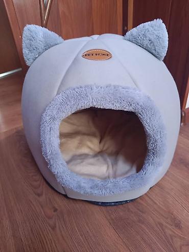 меховые ушки: Домик-лежанка для кошек/малых собак PET HOME - Закрытый купольный — 1