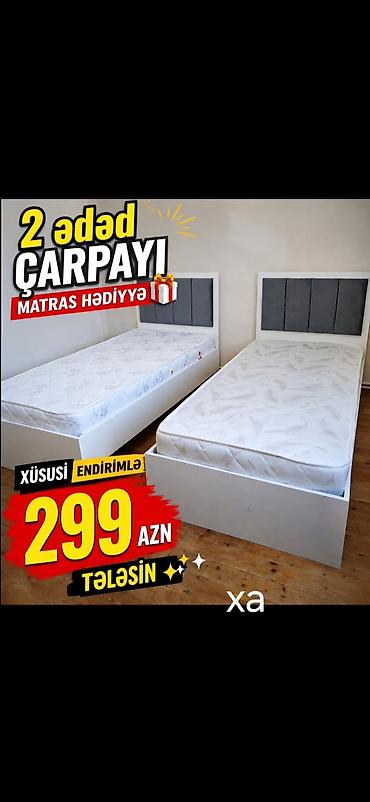 ev ucun saat: Məhsul: 2 ədəd tək çarpayı dəsti - Paket: 2 ədəd çarpayı + matras — 1