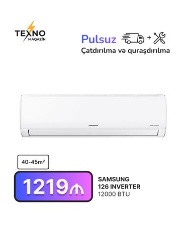 Kondisionerlər: Kondisioner Samsung, 40-45 kv. m, Split sistem, Pulsuz quraşdırılma