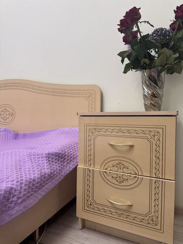 Спальные гарнитуры: Спальный гарнитур, Б/у, Двуспальная кровать, Самовывоз, Платная доставка, цвет - Бежевый — 4