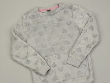 szary sweterek z perełkami: Sweatshirt, Little kids, 8 years, 122-128 cm, condition - Satisfying