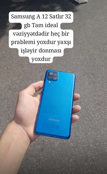 samsung z flod: Samsung Galaxy A12, 32 GB, rəng - Mavi