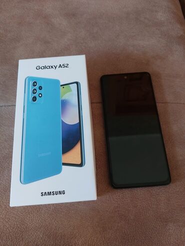 sony telfonlar: Samsung Galaxy A52, 128 ГБ, цвет - Синий, Отпечаток пальца, Две SIM карты