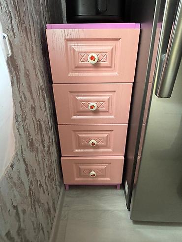 komod satilir: Qız uşağı üçün mebel dəsti Tərkibi: - Çarpayı – ölçü: 1.95 x 0.90 m — 6