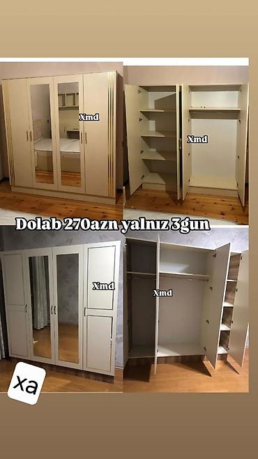 zs mebel: Geniş üç qapılı geyim dolabı - Rəng: krem/ivori tonları, klassik — 1
