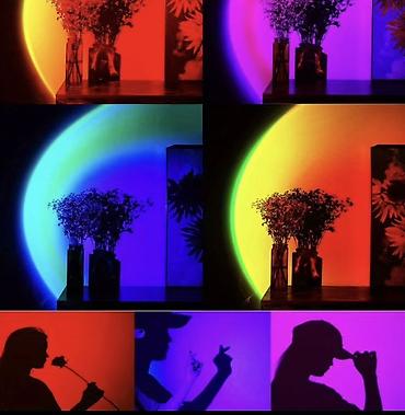 proyektor perde: RGB Sunset Proyektor Lampa – uzaqdan idarəetmə ilə - 16 rəng keçidi — 6