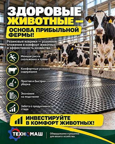 дои: Резиновые коврики для коровников и стойлготовые цельные маты — 5