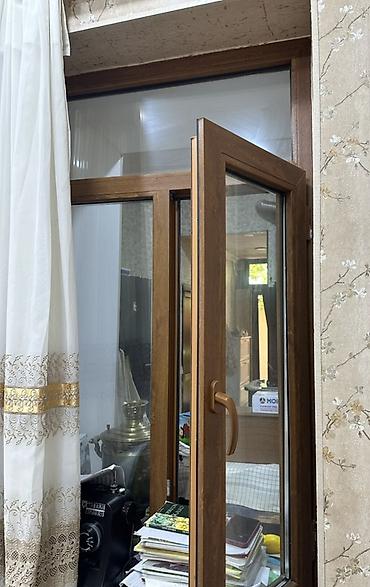 Окна: Ağac naxışlı plastik pəncərə ÖLÇÜLERİ 95/160 sm - Material: PVC — 1